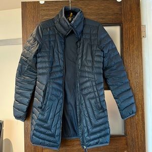 Lole long winter coat - black, size small (4-6)